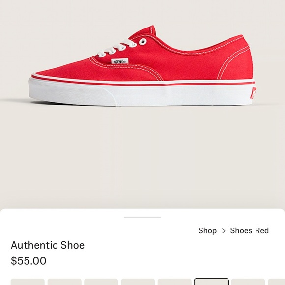 Vans Men's “Authentic shoe” Red Canvas Sneakers size 9.5 men’s - Picture 8 of 8